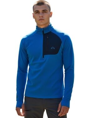 FJERN Bresprekk Cobalt/Navy Half Zip Grid Fleece Shirt (M)